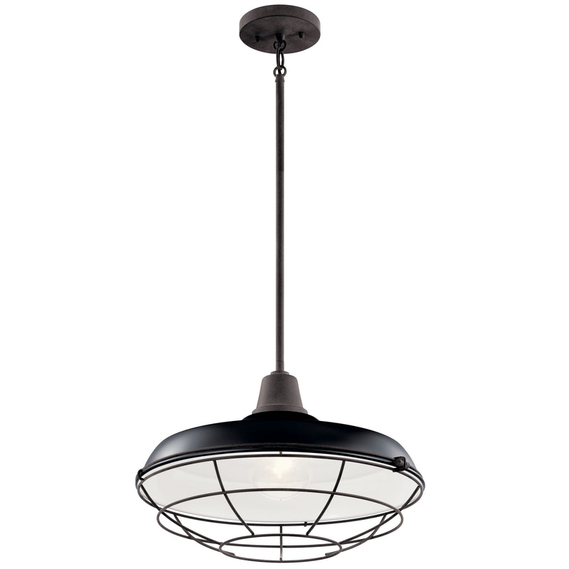 Kichler 49993BK One Light Outdoor Pendant/Semi Flush, Black (3)