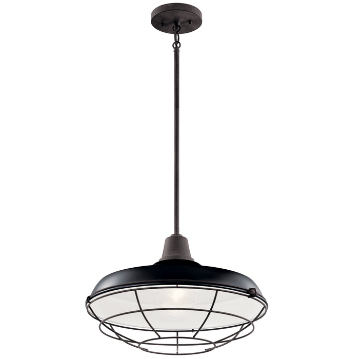 Kichler 49993BK Pier One Light Outdoor Pendant/Semi Flush Mount, Black Alternate Image 2.jpg