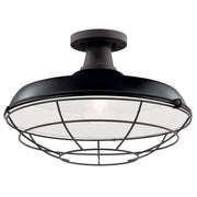 Kichler 49993BK One Light Outdoor Pendant/Semi Flush, Black (4)