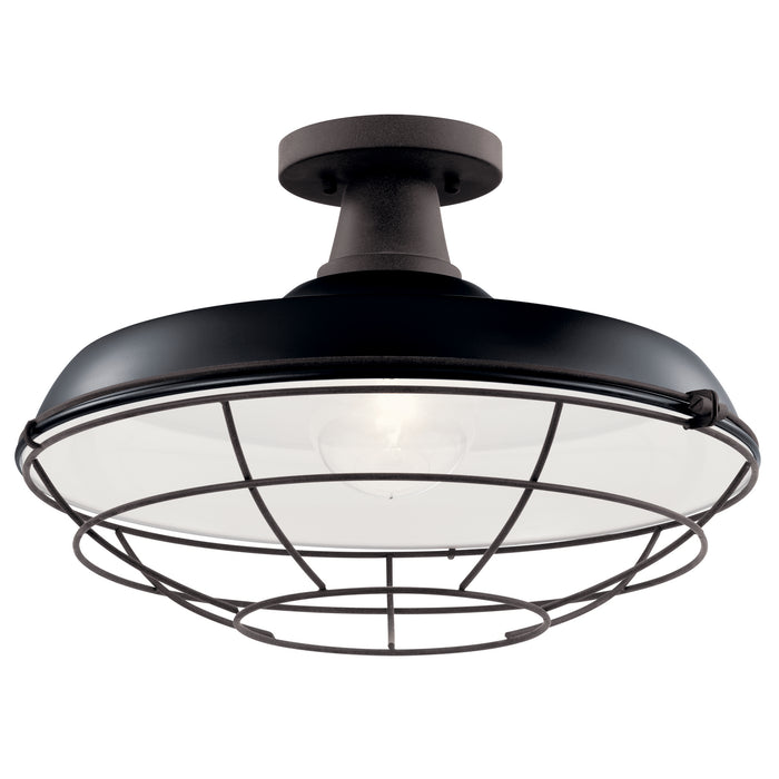 Kichler 49993BK Pier One Light Outdoor Pendant/Semi Flush Mount, Black Alternate Image 3.jpg