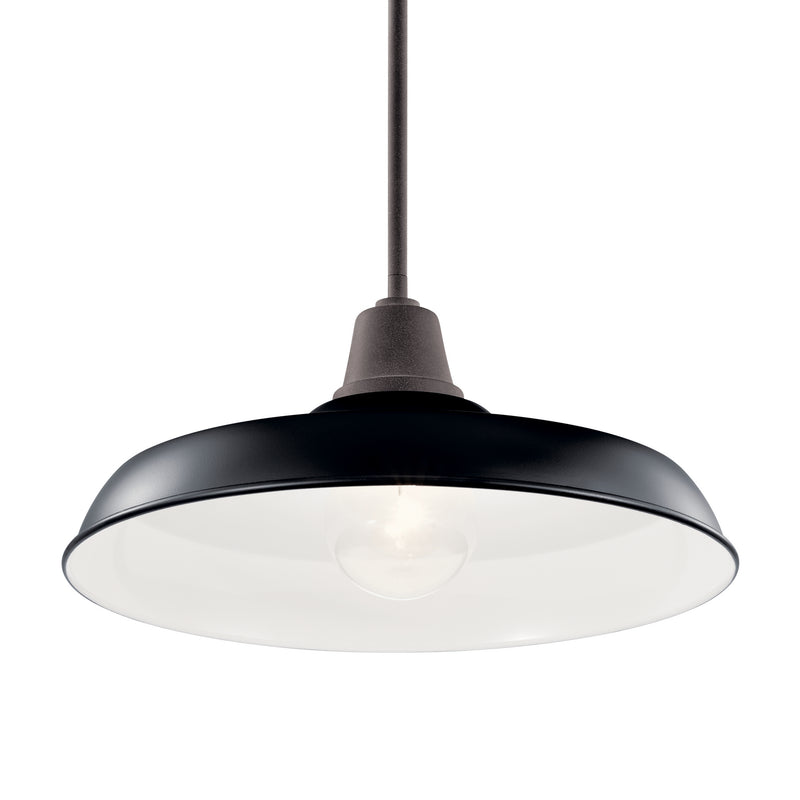 Kichler 49993BK One Light Outdoor Pendant/Semi Flush, Black (5)