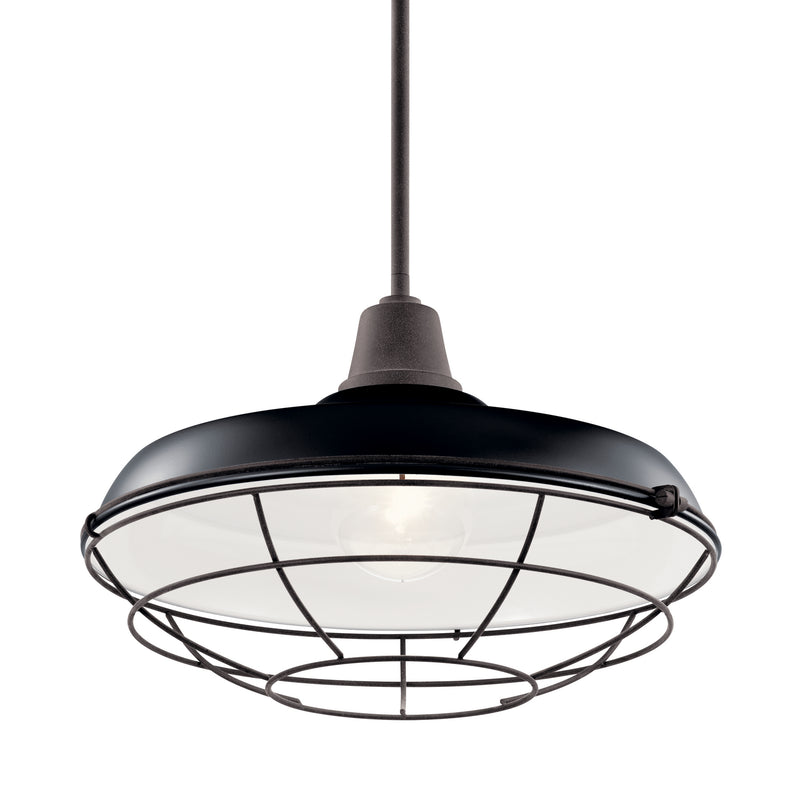 Kichler 49993BK One Light Outdoor Pendant/Semi Flush, Black (6)