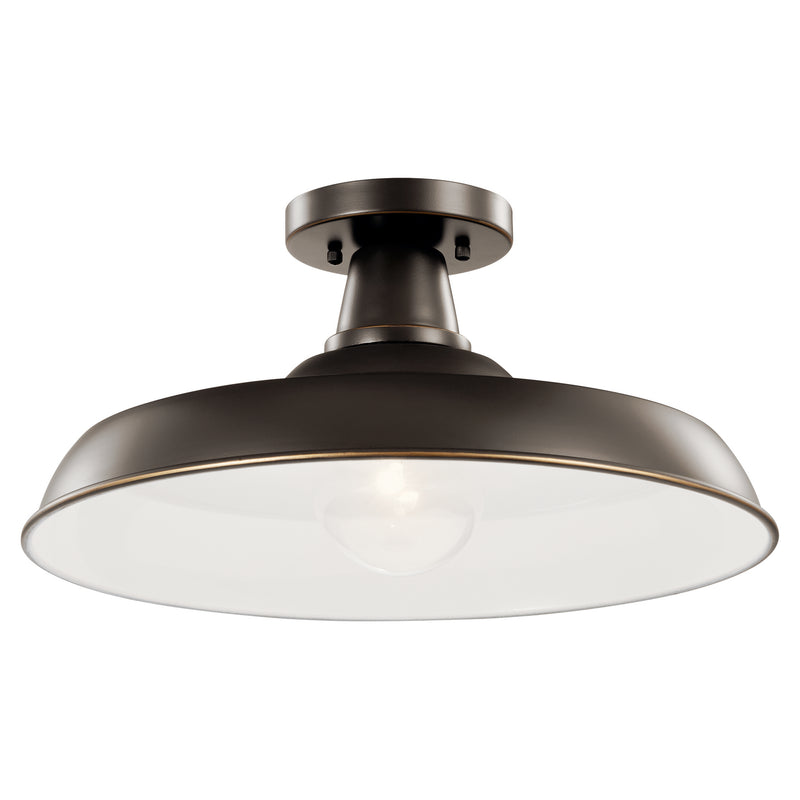 Kichler 49993OZ One Light Outdoor Pendant/Semi Flush, Olde Bronze (4)