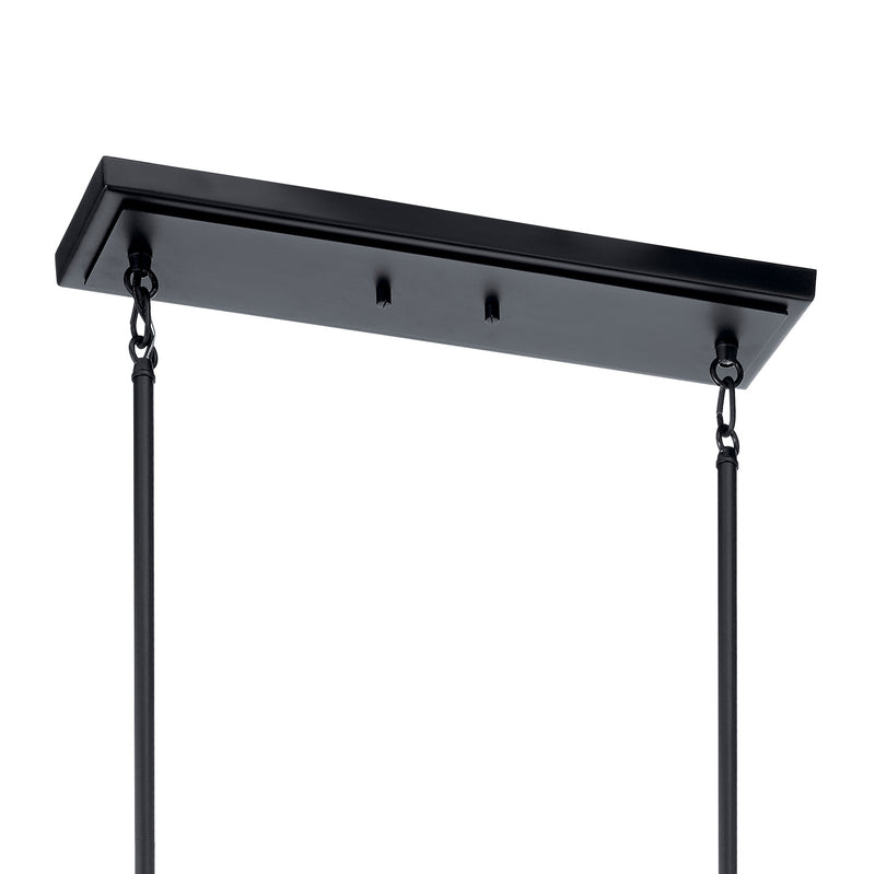 Kichler 52033BK Three Light Linear Chandelier, Black (6)