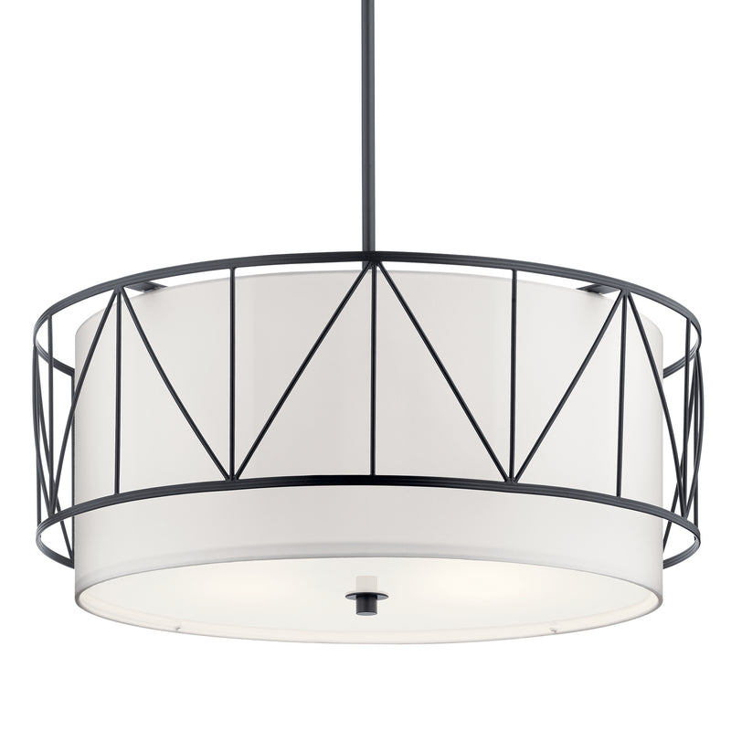 Kichler 52072BK Four Light Pendant, Black (2)