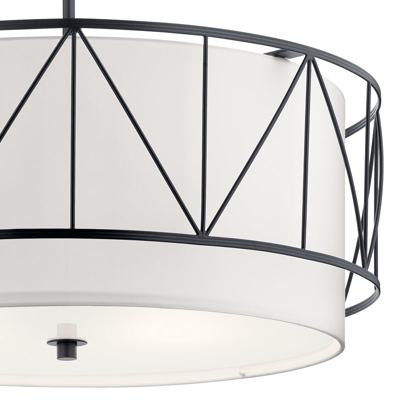 Kichler 52072BK Four Light Pendant, Black (4)
