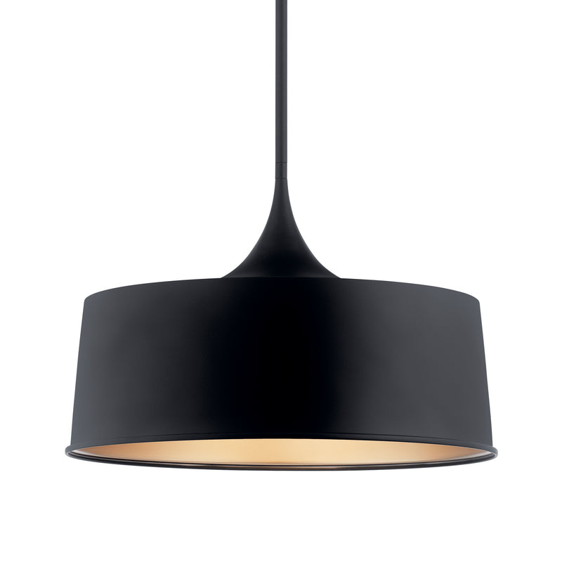 Kichler 52097BK One Light Pendant/Semi Flush, Black (3)