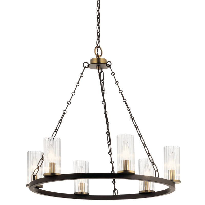 Kichler 52107OZ Six Light Chandelier, Olde Bronze (2)