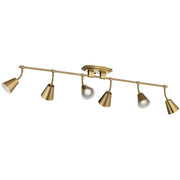 Kichler 52130BNB Six Light Rail Light, Brushed Natural Brass (2)