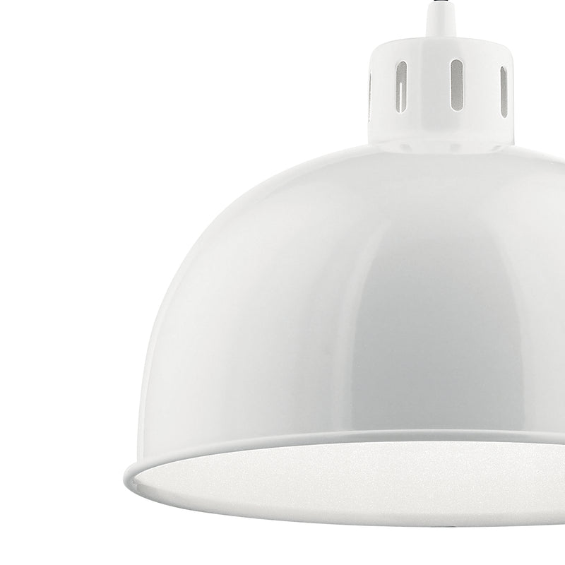 Kichler 52152WH One Light Pendant, White (3)
