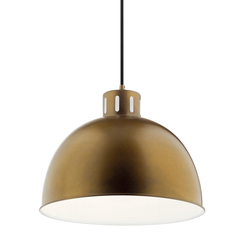 Kichler 52153NBR One Light Pendant, Natural Brass (2)