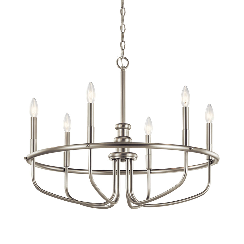 Kichler 52304NI Six Light Chandelier, Brushed Nickel (2)