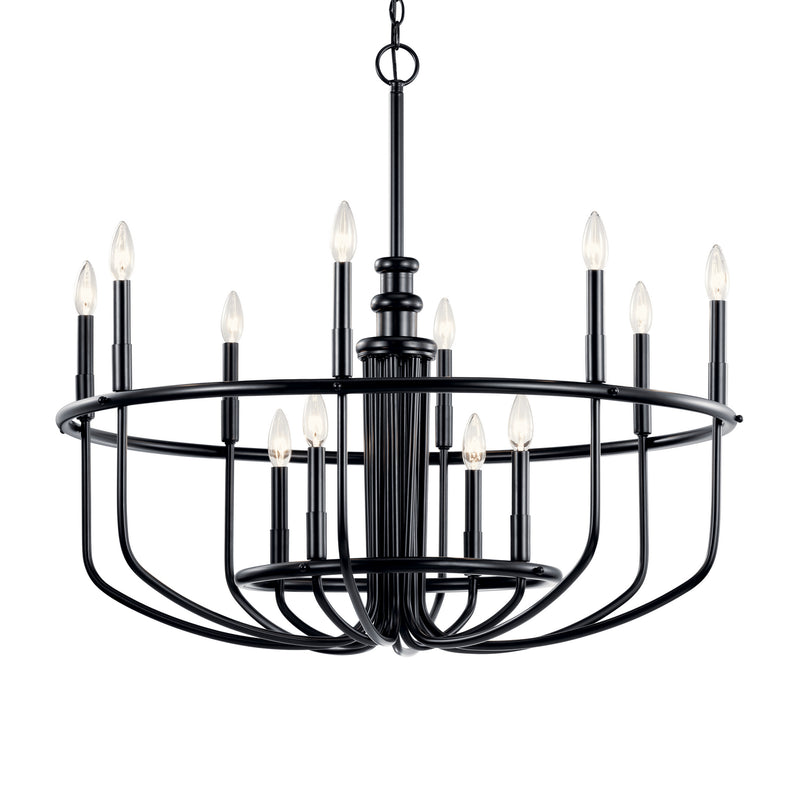 Kichler 52305BK 12 Light Chandelier, Black (2)