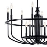 Kichler 52305BK 12 Light Chandelier, Black (3)
