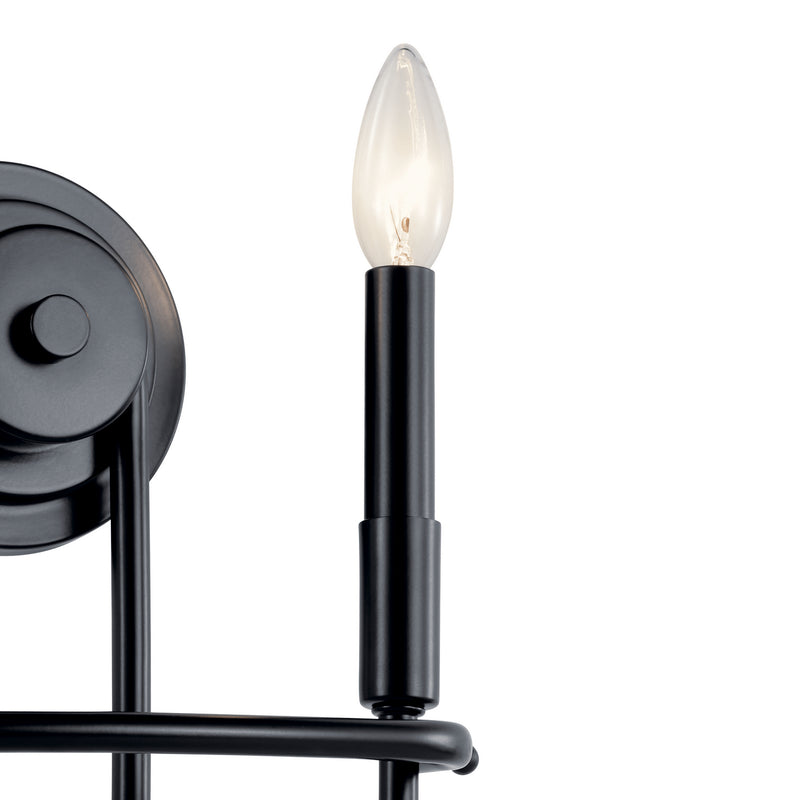 Kichler 52308BK Two Light Wall Sconce, Black (2)