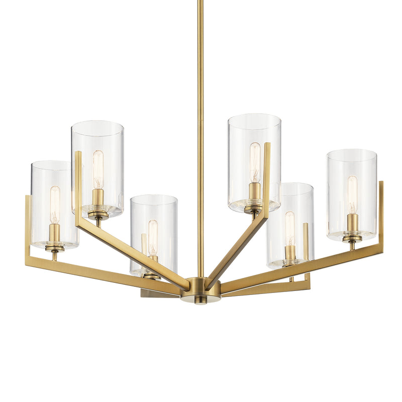 Kichler 52314BNB Six Light Chandelier, Brushed Natural Brass (2)