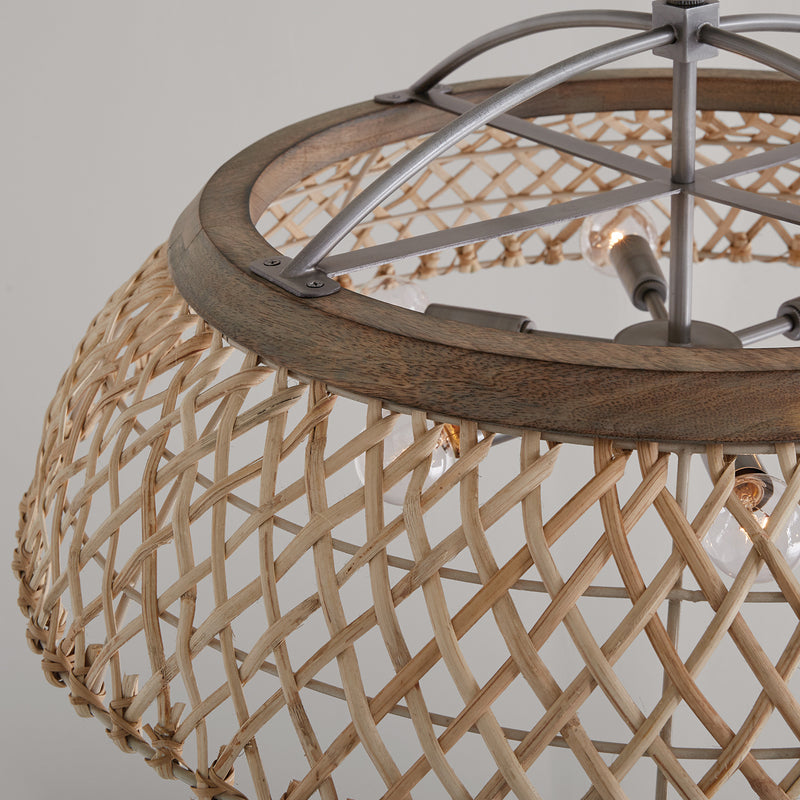 Capital Lighting 340862GK Rainey Six Light Pendant, Grey Wash and Antique Nickel Alternate Image.jpg