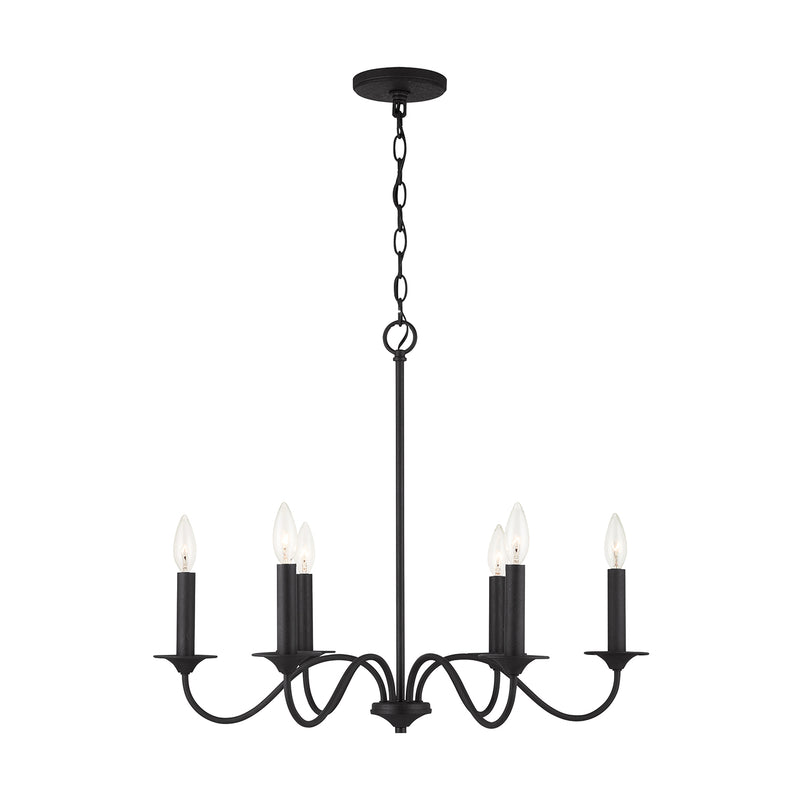 Capital Lighting 437261BI Vincent Six Light Chandelier, Black Iron Alternate Image 2.jpg