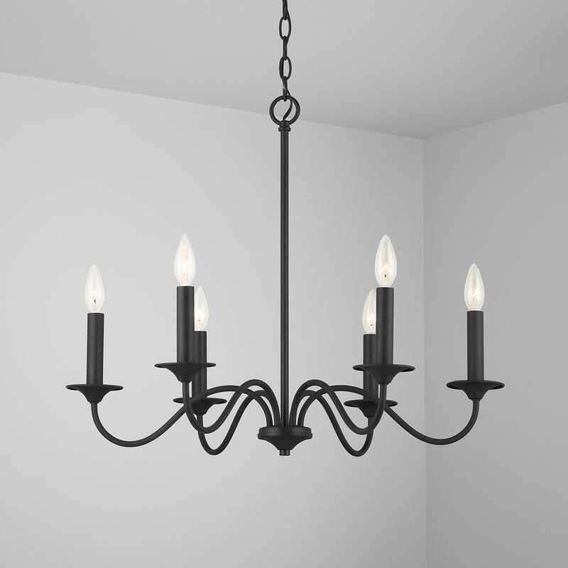 Capital Lighting 437261BI Vincent Six Light Chandelier, Black Iron Alternate Image 3.jpg