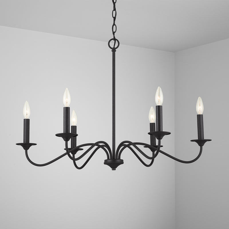 Capital Lighting 437262BI Vincent Six Light Chandelier, Black Iron Alternate Image 3.jpg