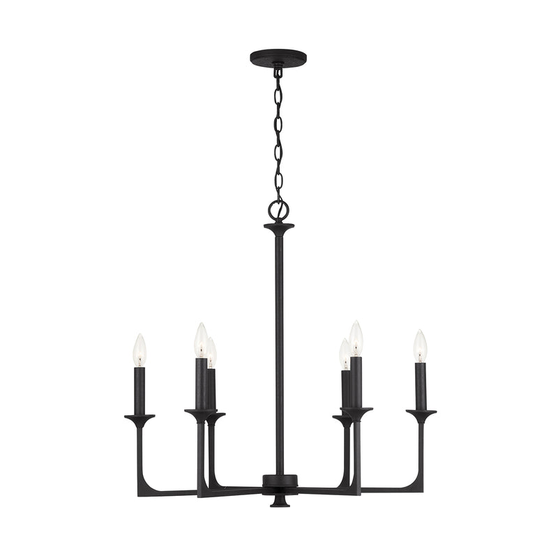 Capital Lighting 437361BI Clint Six Light Chandelier, Black Iron Alternate Image 2.jpg