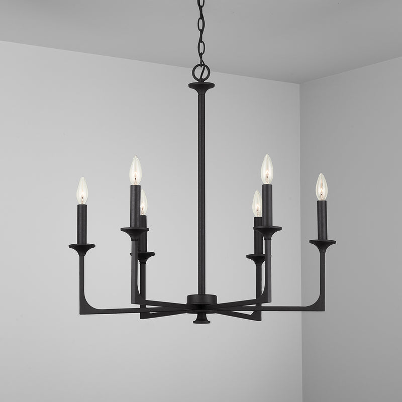 Capital Lighting 437361BI Clint Six Light Chandelier, Black Iron Alternate Image 3.jpg