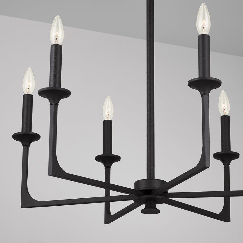 Capital Lighting 437361BI Clint Six Light Chandelier, Black Iron Alternate Image 4.jpg