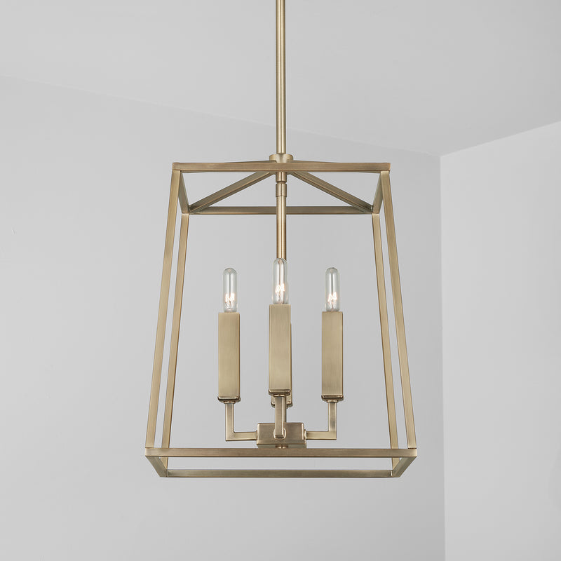 Capital Lighting 537641AD Thea Four Light Foyer Pendant, Aged Brass Alternate Image 3.jpg