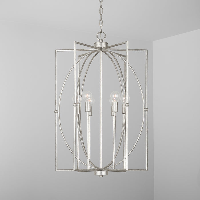 Capital Lighting 537961AS Oran Six Light Foyer Pendant, Antique Silver Alternate Image 3.jpg