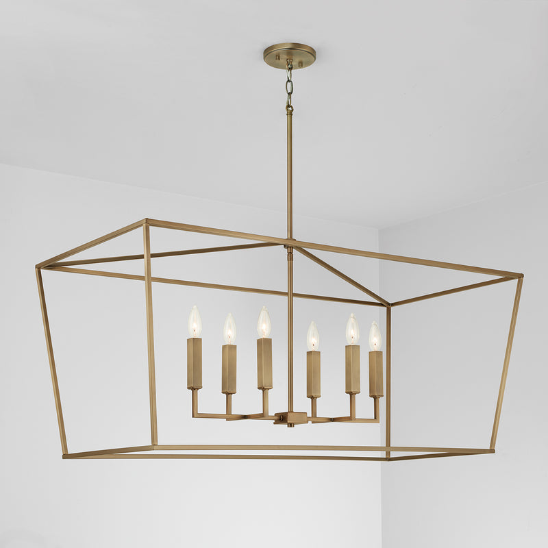 Capital Lighting 837661AD Thea Six Light Island Pendant, Aged Brass Alternate Image 4.jpg