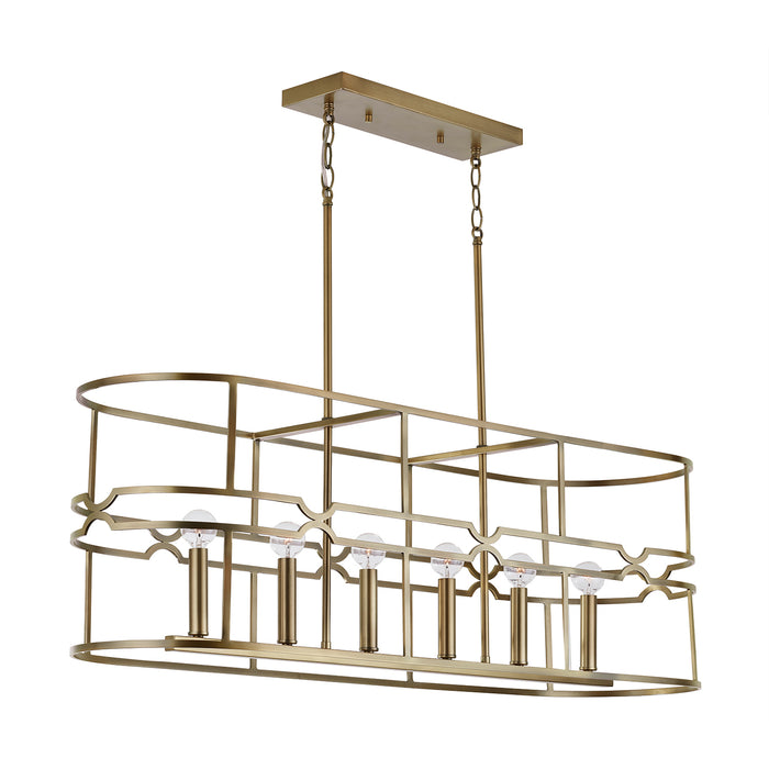 Capital Lighting 838961AD Jordyn Six Light Island Pendant, Aged Brass Alternate Image 2.jpg