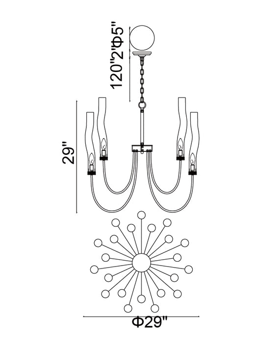 CWI Lighting 1203P29-22-613 Meduse 22 Light Chandelier, Polished Nickel Alternate Image 2.jpg