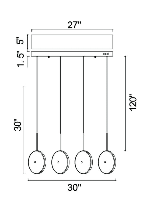 CWI Lighting 1204P30-4-625 Ovni LED Island/Pool Table Chandelier Brass Alt 1.jpg