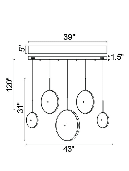 CWI Lighting 1204P43-5-625 Ovni LED Island/Pool Table Chandelier Brass Alt 1.jpg