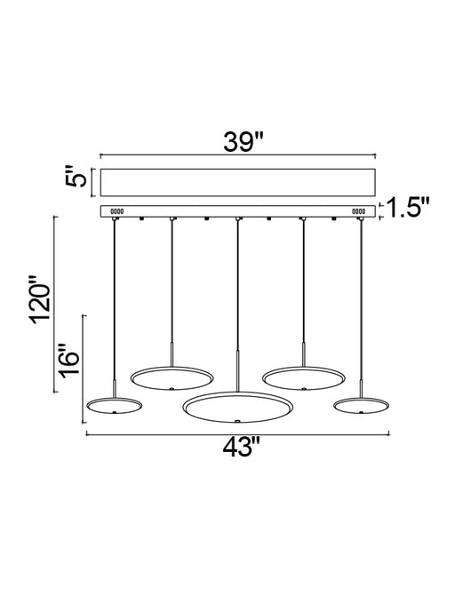 CWI Lighting 1204P43-5-625-A Ovni LED Island/Pool Table Chandelier Brass Alt 1.jpg