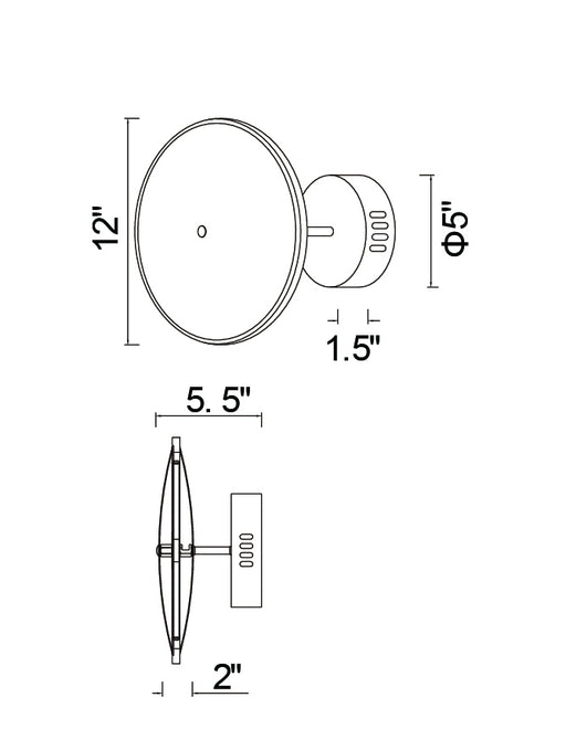 CWI Lighting 1204W12-1-625 Ovni LED Wall Sconce, Brass Alternate Image.jpg