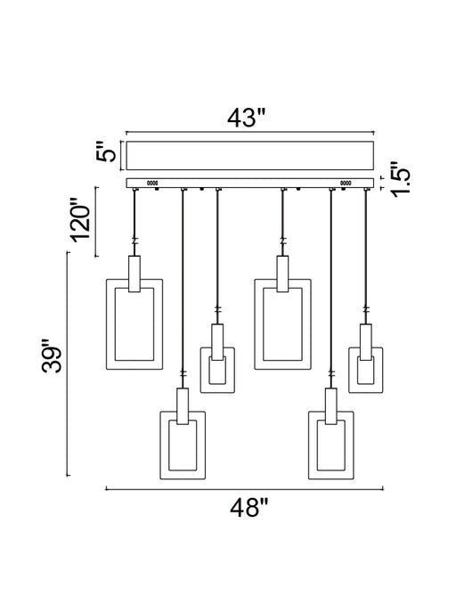 CWI Lighting 1214P48-6-236-A-RC Anello LED Island/Pool Table Chandelier White Oak Alt 1.jpg