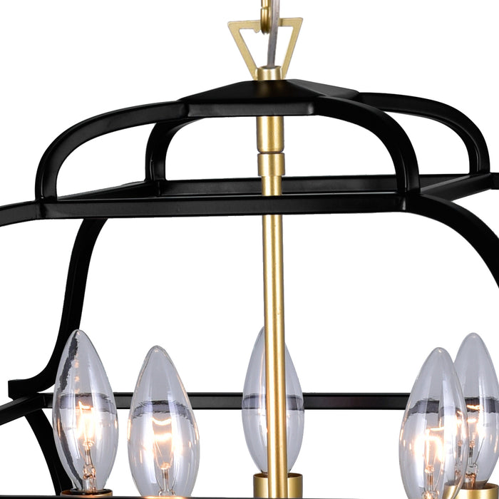 CWI Lighting 1223P16-5-602 Tudor Five Light Chandelier Satin Gold & Black Alt 3.jpg