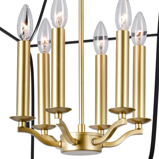 CWI Lighting 1223P20-6-602 Tudor Six Light Chandelier Satin Gold & Black Alt 1.jpg