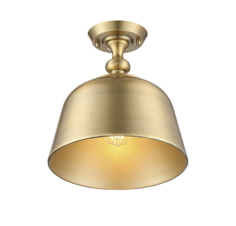 Savoy House 6-3750-1-322 One Light Semi-Flush Mount, Warm Brass (2)