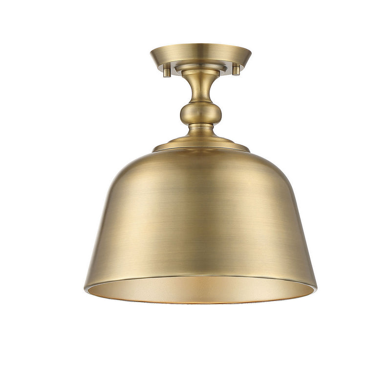 Savoy House 6-3750-1-322 One Light Semi-Flush Mount, Warm Brass (4)