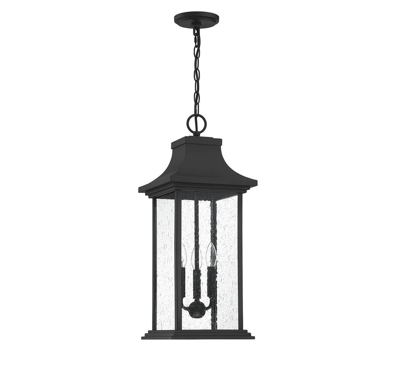 Savoy House 5-453-BK Three Light Outdoor Pendant, Matte Black (2)