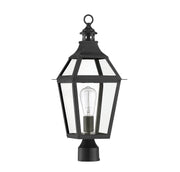 Savoy House 5-724-153 One Light Post Lantern, Black w/Gold Highlights (2)