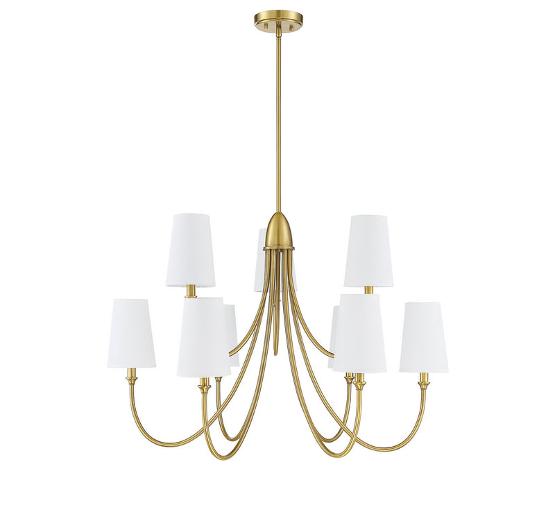 Savoy House 1-2541-9-322 Nine Light Chandelier, Warm Brass (2)