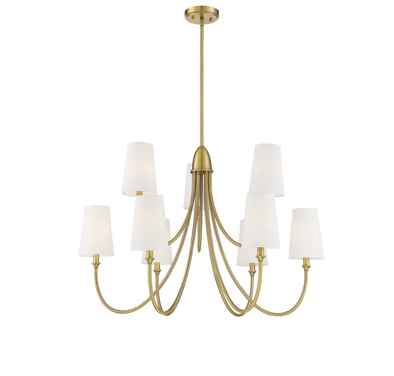 Savoy House 1-2541-9-322 Nine Light Chandelier, Warm Brass (3)