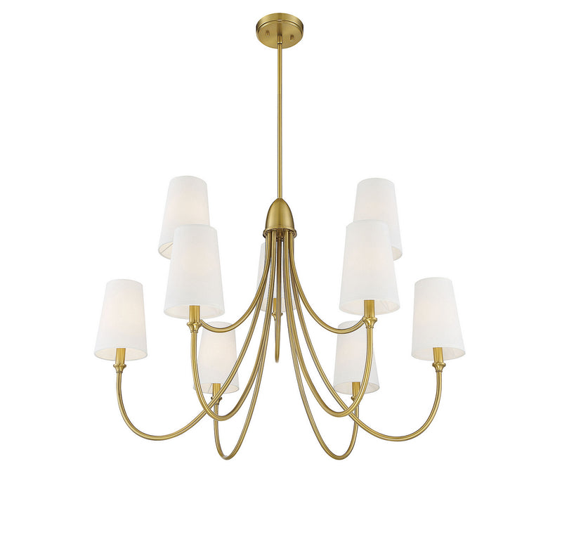 Savoy House 1-2541-9-322 Nine Light Chandelier, Warm Brass (4)