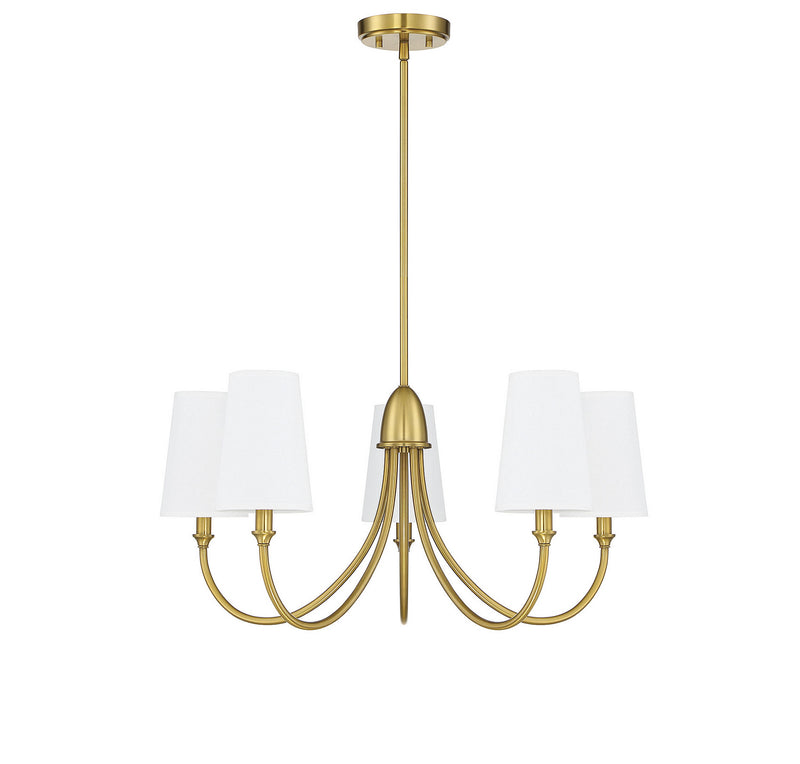 Savoy House 1-2540-5-322 Five Light Chandelier, Warm Brass (2)