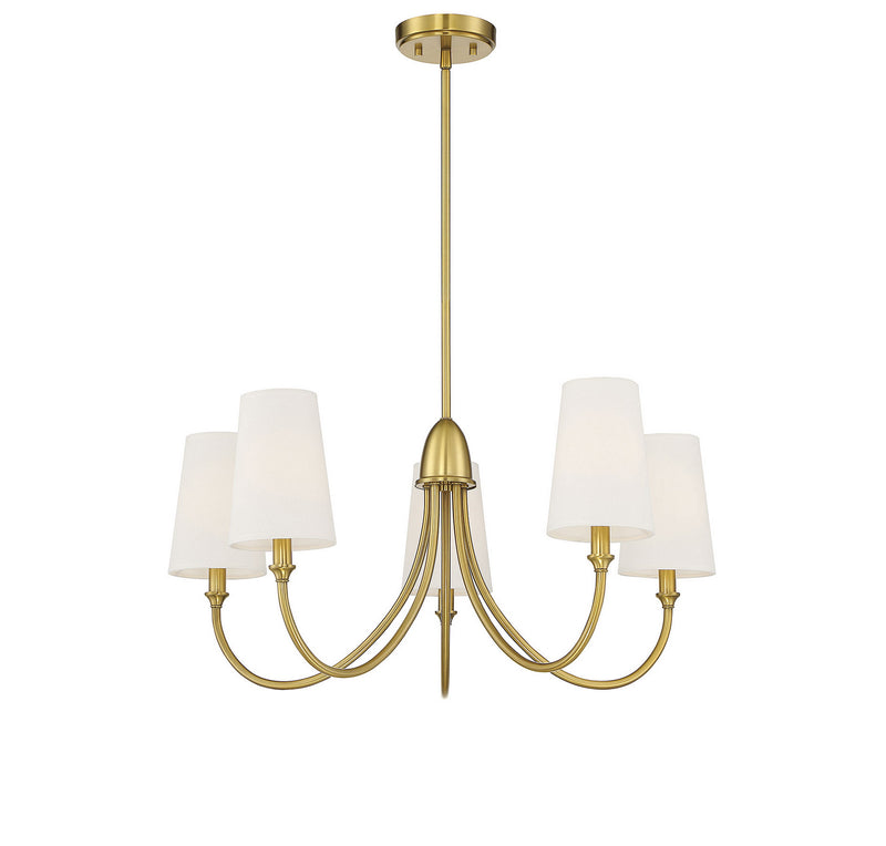 Savoy House 1-2540-5-322 Five Light Chandelier, Warm Brass (3)
