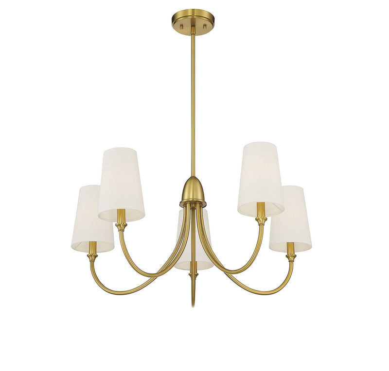 Savoy House 1-2540-5-322 Five Light Chandelier, Warm Brass (4)