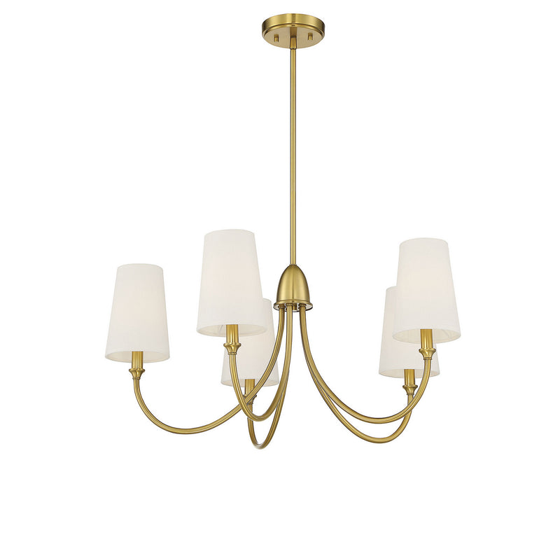 Savoy House 1-2540-5-322 Five Light Chandelier, Warm Brass (5)
